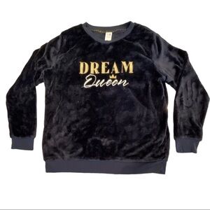 SECRET Treasures Size L (12-14) Black Plush Velour Dream Queen